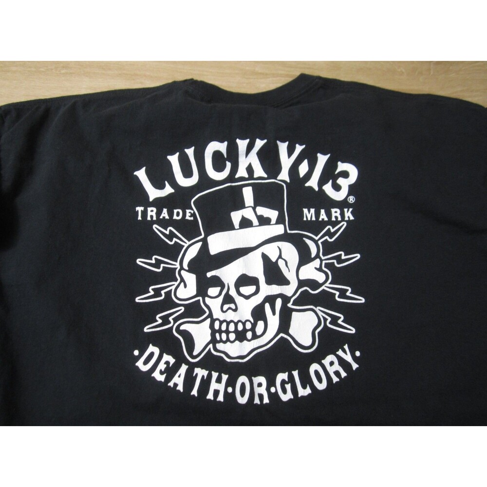 Lucky 13 Apparel Mens 3XL Skull Aces Eights Graphic TShirt Biker Rockabilly